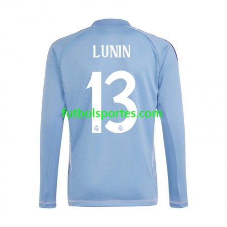 Camiseta Real Madrid Andriy Lunin 13 Portero Primera Equipación 2024/2025 Manga Larga